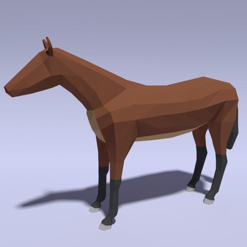 Low Poly Rigged Horse Model for Video Games preview image
